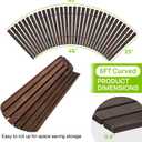6FT Wooden Garden Parhway Walkway 25" Wide Oversize Outdoor Roll Out Decorative Garden Walkway Non-Slip Surface Road Floor for Outdoor Garden Beach Wedding Party (6FT Curved, Carbonized)