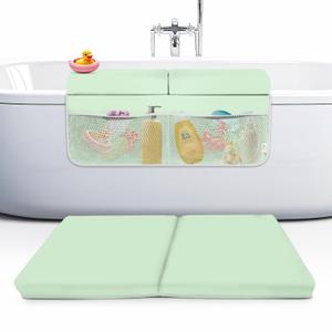 Memory Foam Bath Kneeler and Elbow Rest Pad Set, 2-Inch Thick, Water-Resistant Mat Baby Bath Time Essentials Cushion and Bath Kneeling Pad for Bathing Baby with Bathtub Toy Organizer (Mint Green) Memory Foam Bath Kneeler and Elbow Rest Pad Set, 2-Inch Thick, Water-Resistant Mat Baby Bath Time Essentials Cushion and Bath Kneeling Pad for Bathing Baby with Bathtub Toy Organizer (Mint Green)