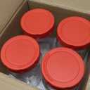 4Pack Glass Salad Jars with Lids, 32oz Salads Mason Jars with Wet/Dry Separation Cup, Meal Prep Salad Containers for Lunch, Leakproof Wide Mouth Food Storage Containers, BPA-Free Reusable (Red)