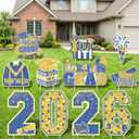 FunHot Graduation Yard Sign Class of 2026, Large Blue and Gold Grad Yard Signs, Waterproof Congrats Grad Cap Sign with Stakes Outdoor Lawn for College High School 2026 Graduation Party Decoration