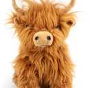 Highland Cow Stuffed Animal Toy - Brown Stuffed Animal Highland Cow Gift for Girls and Kids