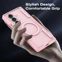 Ruky for Z Fold 7 Case, [Compatible with MagSafe] with Built-in Privacy Screen Protector & Hinge Protection, Protective Translucent Hard Magnetic Magnet Phone Case for Samsung Galaxy Z Fold 7, Pink