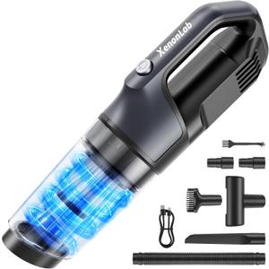 Handheld Vacuum Cordless 1.1 Pounds Car Vac 10000PA Hand Held Vacuums 4-in-1 Hand Vac Cordless Rechargeable HEPA Filter Large Capacity Dust Cup for Car Office Home Pets Hair (Blue)