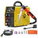 haxiaoer 55A Plasma Cutter [Large LED Display], Non Touch Pilot ARC High Frequency Air Power Plasma Cutter Machine, DC Inverter 110V/220V Dual Voltage Plasma Cutting Machine, PT/2T/4T, 1/2” Clean Cut