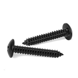 #14 x 2 Truss Head Self Tapping Wood Screws Sheet Metal Screws, Black Finish, 304 Stainless Steel 18-8, 25 PCS