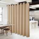 NICETOWN Thick Blackout Curtain and Drape - (120" x 84", Biscotti Beige, 1 Panel) Thermal Insulated Grommet Top Window Drapery for Bedroom, Block Out Light Curtain Panel