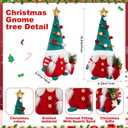 4 Pcs Large Christmas Plush Gnome Decorations Xmas Farmhouse Tiered Tray Tree Decor Nordic Handmade Swedish Tomte Gnomes Xmas Standing Plush for Christmas Tabletop Centerpieces