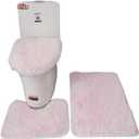 Thicken 3 Piece Bathroom Rug SetU-Shaped Contour Rug, Mat and Toilet Lid Cover,Water Absorbent Soft Microfiber Shaggy Bathroom Mat,for Tub, Shower, Bath Room,Machine Washable (Light Pink)