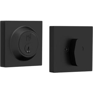 Mega Handles Laura Deadbolt Lock - Heavy Duty Square Black Deadbolt Lock for Left Or Right-Handed Doors, Locking Deadbolt for Interior/Exterior, Screws Included - Matte Black (1 Pack)