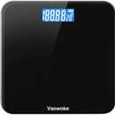 Smart Scale for Body Weight Digital Bathroom Scale with Blue LCD Backlight Display Highly Accurate Body Weight Scale Body Fat Scale Temperature Indication Corner Design 400lbs (Black)