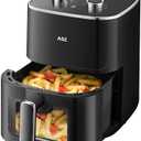 ASZ 5qt Air Fryer Compact Knob Black for dorm office - 4.7L Airfryer with Window 1400W Visual Basket - Non-Stick Pan, Manuel Control Max 60s Timer & 400℉ Kitchen Airfry Countertop Gift