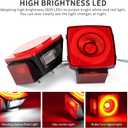 12V Square LED Trailer Light Kit Stop Turn Tail Brake Running License Lights with Wiring Kit for Trailers, Trucks, RVs, Boats, Campers