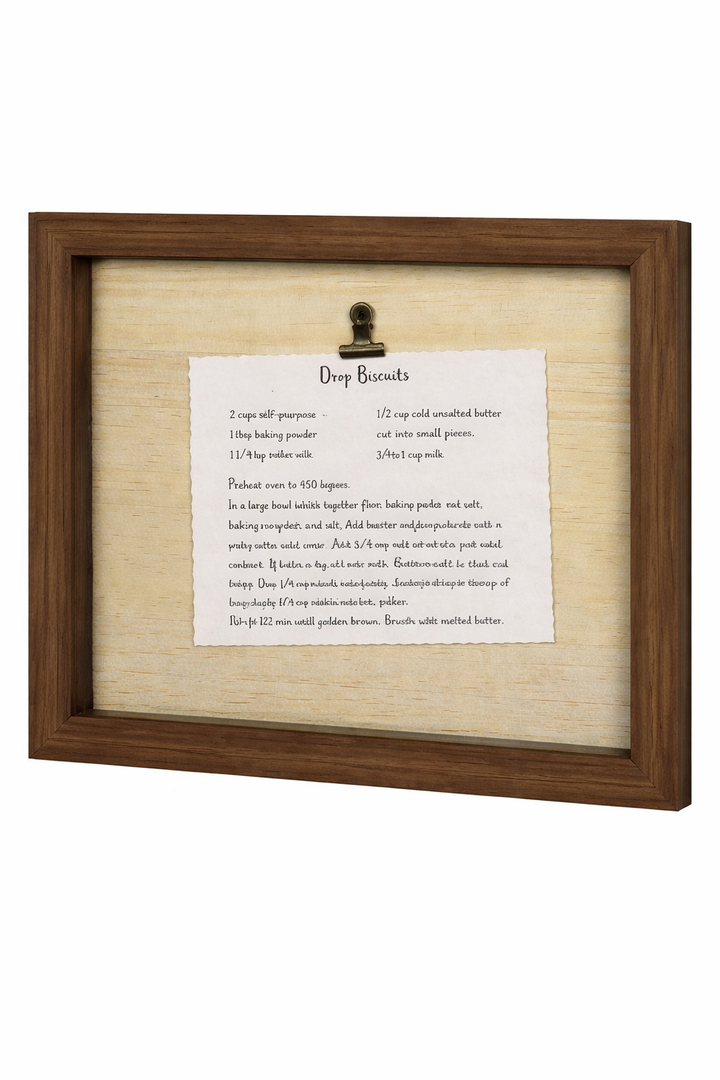 Framed “Drop Biscuits” Recipe Kitchen Wall Art (Farmhouse Style), 12 x 16 inches