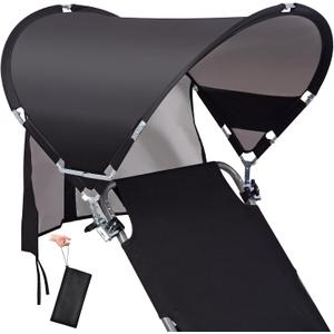 XL Universal Wind-Resistant Chair Umbrella Canopy, Extra Large Foldable UPF 50+ Sun Shade Attachment with Adjustable Clamp, Fits Most Beach, Camping, Lawn, Sports, Zero Gravity Chairs, Wheelchairs