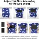 5 Pack Dog Diapers Male Reusable, Premium Belly Bands for Male Dogs, High Absorbing Male Dog Pee Wraps for Doggie in Incontinence or Excitable Urination and Training, Dino M