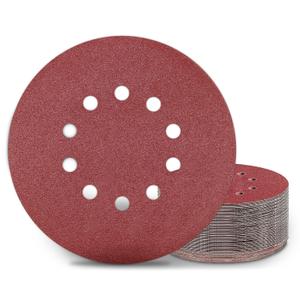 9 Inch 10 Holes Sanding Disc 100 Grit Drywall Sandpaper 30PCS for Popcorn Ceiling Sander Pads