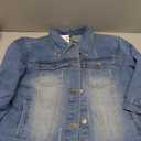 Unilexi Women's 3/4 Sleeve Colored Cropped Denim Jacket Light Wash Short Jean Jacket Trucker Coat,Large