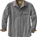Legendary Whitetails Mens Long Sleeve Button Down 100% Cotton Flannel Shirt (4X-Large Big, Charcoal Heather)