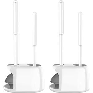 SetSail Toilet Brush and Plunger Set, 2 Packs Toilet Plungers for Bathroom Heavy Duty Toilet Bowl Brush and Holder Hidden Toilet Plunger and Brush Set for Deeply Cleaning - White