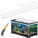 Sieral Aquarium Polycarbonate Canopy Set 19.37 x 9.37 x 0.12 Inch for 10/20 Gallon Without Center Brace Aquariums Cover Fish Tank Lid with a Hook Knife, Clear
