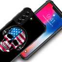 CARLOCA Compatible with Samsung S22 Case,American DJ Skull Samsung Galaxy S22 Cases Graphic Design Shockproof Anti-Scratch Drop Protection Case