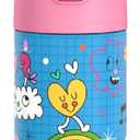 THERMOS FUNTAINER Water Bottle with Straw - 12 Ounce - Kids Stainless Steel Vacuum Insulated Water Bottle with Lid, Sketchbook (12 Ounces)