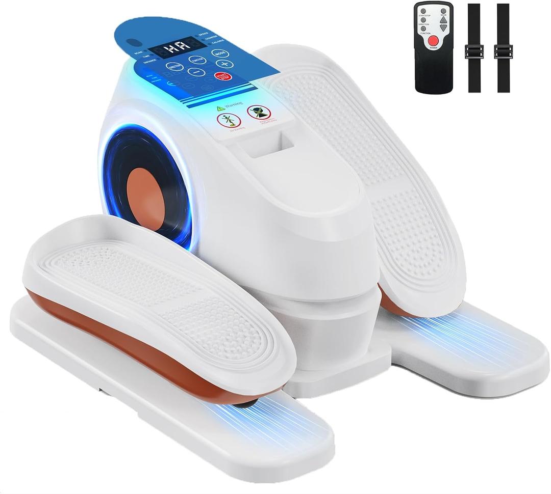 Under Desk Elliptical Machine with Remote Control, 16 Adjustable Speed Electric Ellipse Leg Exerciser Pro As Seen On TV for Senior, Portable Quiet Seated Pedal Exerciser