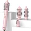 4 in 1 Rotating Hair Dryer Brush,Negative Ionic Spin Blow Dryer Brush 100-120V, Spinning with Detachable Brush(2" & 1.5"),3 Heats and 2 Speeds Rotating Hot Air Brush for Curling,Straight,Drying