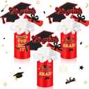 Domensi 3 Sets Graduation Table Centerpiece Decorations Red and Gold Class of 2026 Includes 3 Silk Artificial Flower 9 Congrats Grad Sticks Picks Toppers 3 Metal Vases for Home Party Supplies Gifts