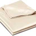 Ersmak Satin Flat Sheet Only, Single Flat Sheet King, Luxury & Ultra Soft Silky Bedding Top Sheet for King Mattress - Beige