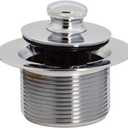 Westbrass D4972-26 1-1/2" Bath Waste & Overflow Assembly with Pull Drain Stopper and Two-Hole Faceplate Top Elbow - Sch. 40 PVC, Polished Chrome (2-Pack)