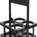 Portable Drink Carrier,Reusable Beer Bottle Coffee Cup Holder,Beer Bottle Drink Caddy for Delivery,4 Holes Cup Holders with Handle for Catering Restaurant Travel Car,Black