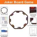 Marbles and Jokers Board Game Pegs and Jokers Real Solid Wood (Pine) Game Board Wooden for 2-8 Players 8 Game Boards 8 Colors 40 Marbles 4 Boxes Card(Vintage Flame), 14.17x4.7x0.6 Inches