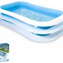 Inflatable Pool - Family Swimming Pool for 2-3 Adults, Backyard Swim Center for Outdoor, Backyard, Garden, Summer Water Party 100" L x 68" W x 20" H