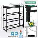 5 Gallon Water Jug Holder Heavy Duty4-Tier Water Jug Rack w/Top Shelf, Wall Mount Water Bottle Holder for 9 Bottles, Powder Coated Water Rack Stand for Home, Office, Restaurant, Gym.