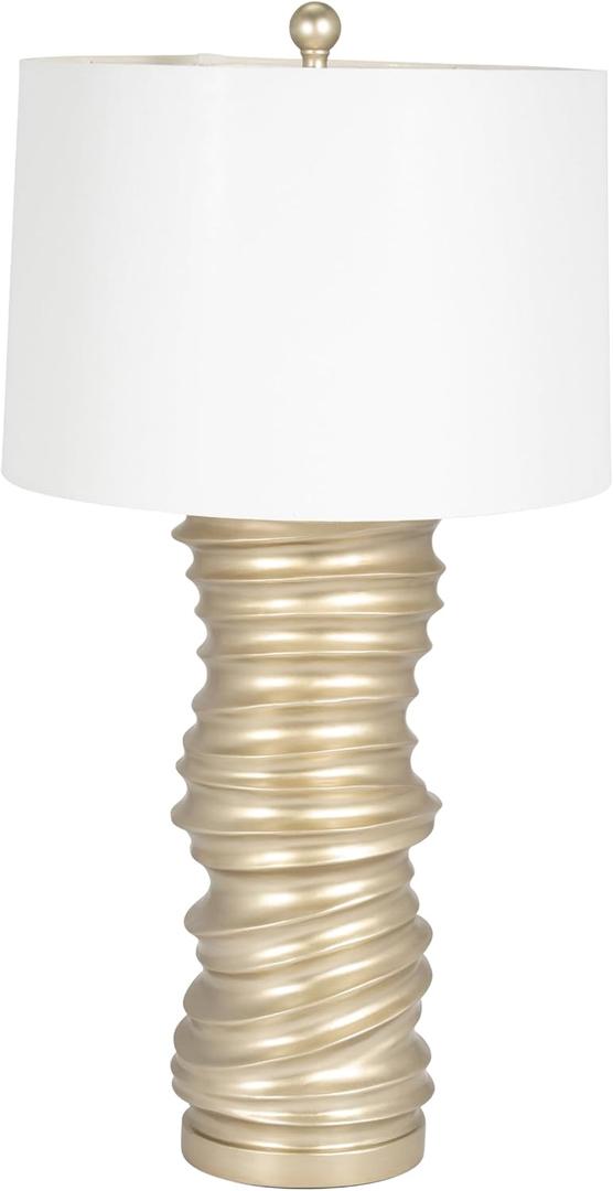 Sagebrook Home 28" Hx15 Diameter, Resin Stacking Rings, Table Lamp, Champagne Finish, Made with Resin and Linen, Elegant Lighting for Any Room or Area Sagebrook Home 28" Hx15 Diameter, Resin Stacking Rings, Table Lamp, Champagne Finish, Made with Resin and Linen, Elegant Lighting for Any Room or Area