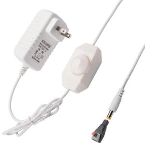 DC12V 2A Plug-in Dimmer Switch 110-240V AC to DC Converter Power Supply Adapter Wall Plug Dimming Switch ON/Off for Dimmable Lights RGB LED Strip Table Lamps (White)