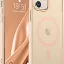 SUPFINE Magnetic for iPhone 12 Mini Case & iPhone 13 Mini Case (Compatible with MagSafe) (Military Grade Drop Protection) Slim Translucent Matte Shockproof Phone Cover,Sand Pink