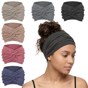 YONUF Wide Headbands For Women Extra Large Headband Twisted Knot Head Bands For Women's Hair Band Scarf Turban Accessories 6 Pack (Marled)