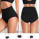 OLIKEME Womens High Waisted Underwear Tummy Control Cotton Full Coverage Ladies Panties Soft Stretch Briefs (XL)