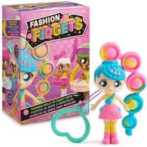 Fashion Fidgets Sensory Toy Dolls – Push Pop Fidget Toy Includes 1 Mystery Doll – Anxiety and Stress Relief for Kids, Pack of 2