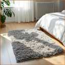 Eviva Gray Fluffy Rug for Living Room 3x5 Fuzzy, Washable for Bedroom With Plush Feel Shaggy, Kids & Girls Bedroom for Stylish & Modern Home Decor (Grey)