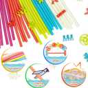Ggiibro Straw Constructor STEM Building Toys Macaron 600Pcs Interlocking Gear Toy Sets for Kindergarten Classroom, Engineering Thin Tube Blocks for 3 4 5 6 7 Years Kids Toy for Boys and Girls Gift