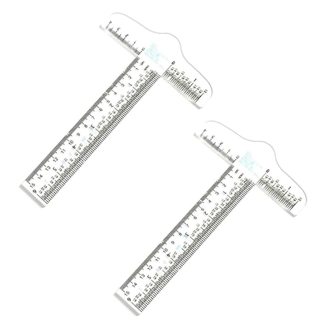 2pcs T Square Ruler 6 Inches Clear Acrylic T-Square Ruler, Drafting Tools, Drafting T Square, T Ruler Transparent for Crafting and Drafting
