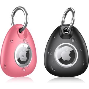 3 x 2 Pack IPX8 Waterproof Airtag Keychain with Airtag Holder Case,Full Body Shockproof,Anti-Scratch Cover Air tag for Cat,Dog,Keys,Luggage,Wallet(Black+Pink) 3 x 2 Pack IPX8 Waterproof Airtag Keychain with Airtag Holder Case,Full Body Shockproof,Anti-Scratch Cover Air tag for Cat,Dog,Keys,Luggage,Wallet(Black+Pink)