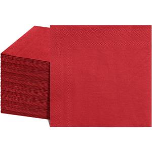 NatNarr 120 Pcs Cocktail Napkins Red Party Napkins Red Dessert Beverage Napkin Paper Napkin for Mothers Day, Birthday, Wedding, 5 x 5 Inch