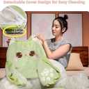 Cute Kitty Rest Reading Pillow for Adults, Kawaii Soft Lumbar Pillows Rest Cushion with Washable Cover for Sitting in Bed, Relaxing, Watching TV, Gaming