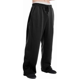 Men's Baggy Sweatpants Wide Leg Lounge Sweat Pants with Pockets (Large, Black)