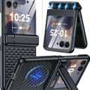 Magnetic for Motorola Razr Ultra 2025 Case [Fit for Magsafe] [Hinge ProtectionKickstand] [Built-in Screen Protector] [15FT Drop Protection] Shockproof Slim Phone Case for Moto Razr Ultra 2025(Black)