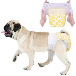 Dono Dog Diapers Female, Disposable Full Wrap with Stretchy Waist, 360 Leak-Proof, Absorbent, Heat Period Doggie Diapers for Small and Large Dogs for Heat, 14 PCS